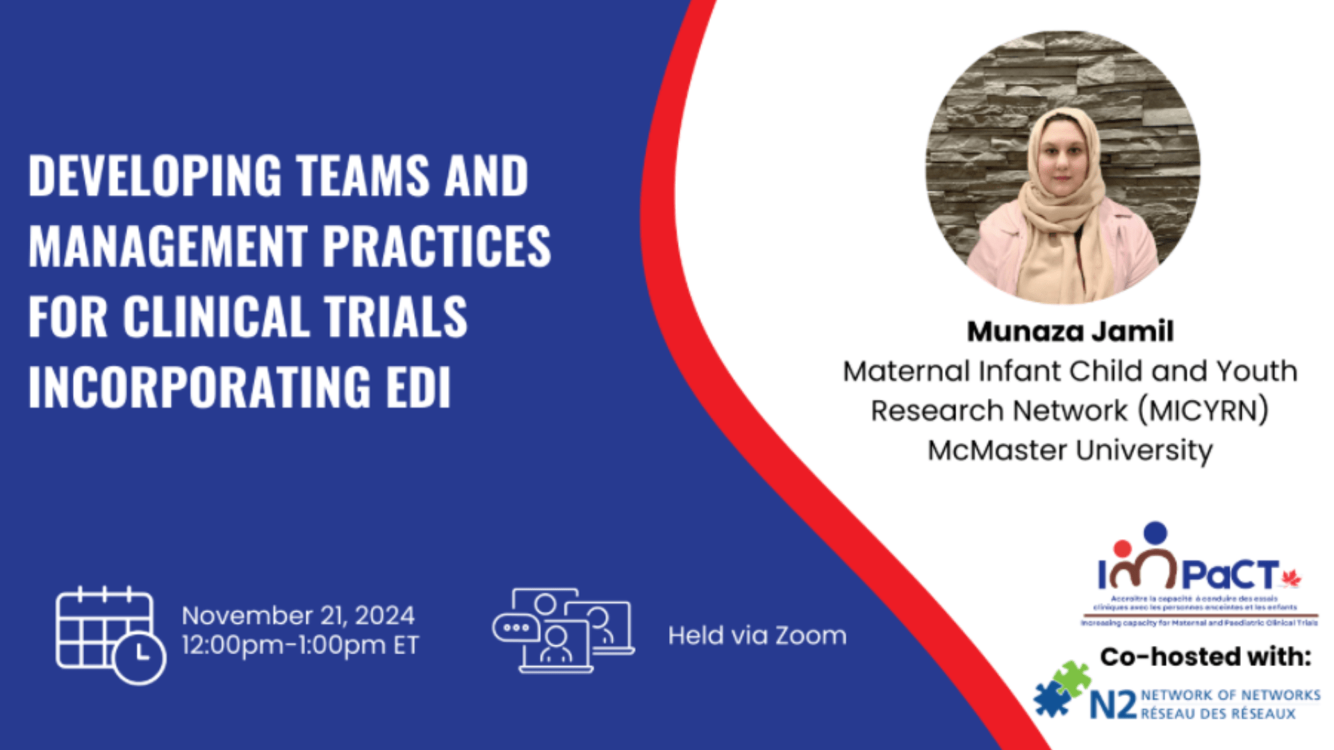 Webinar - Developing teams and management practices for clinical trials incorporating EDI - N2 Canada